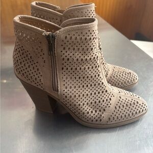 Esprit Taupe Perforated Ankle Booties